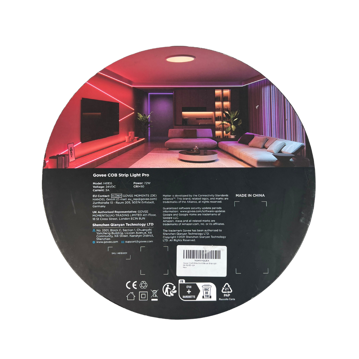 Govee COB LED Strip Light Pro – Smart RGBICW Light for Bedroom & Home Decor
