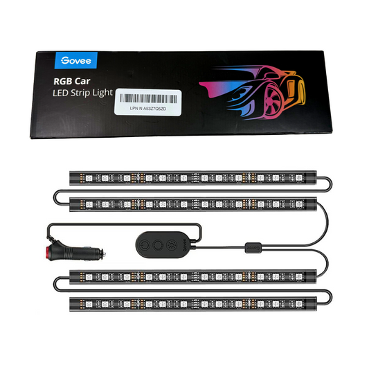 Car LED Lights with App Control, RGB Music Sync, 2-Line Design + Music Sync