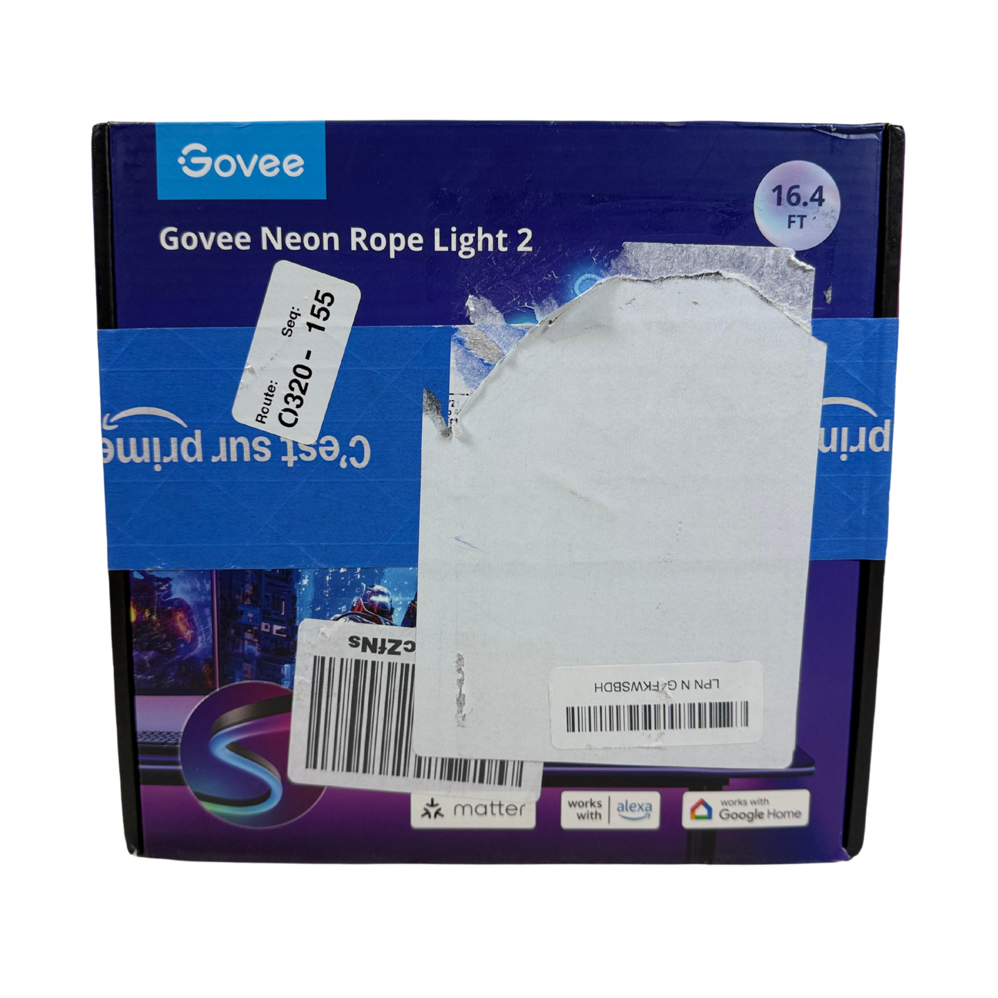 RGBIC Gaming LED Neon Rope Lights, 10ft, Soft Glare-Free Desk Lighting, Syncs with Razer Chroma, Music & App Control