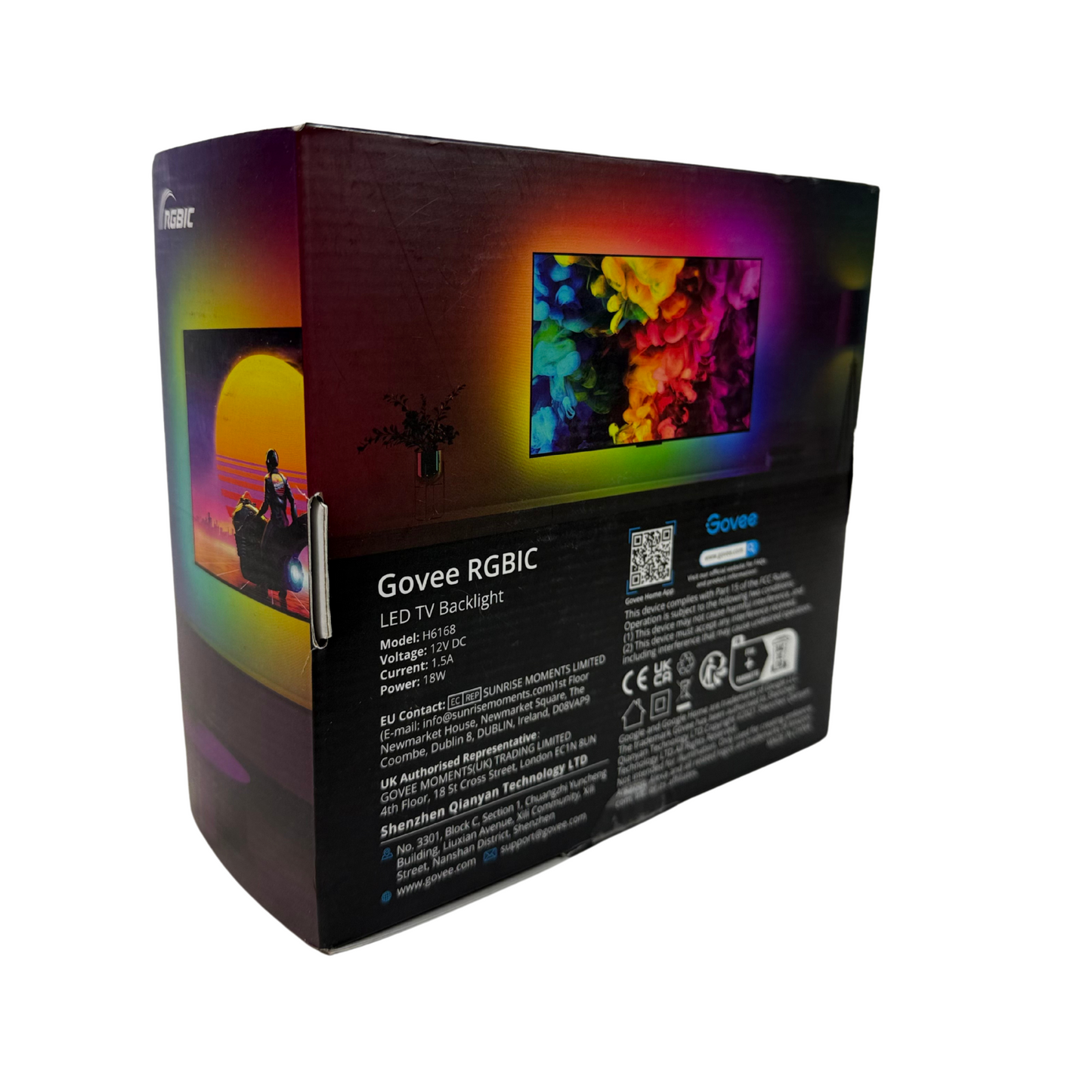 RGBIC TV LED Backlight for 55-65" TVs, Smart Bluetooth & Wi-Fi Control, Music Sync