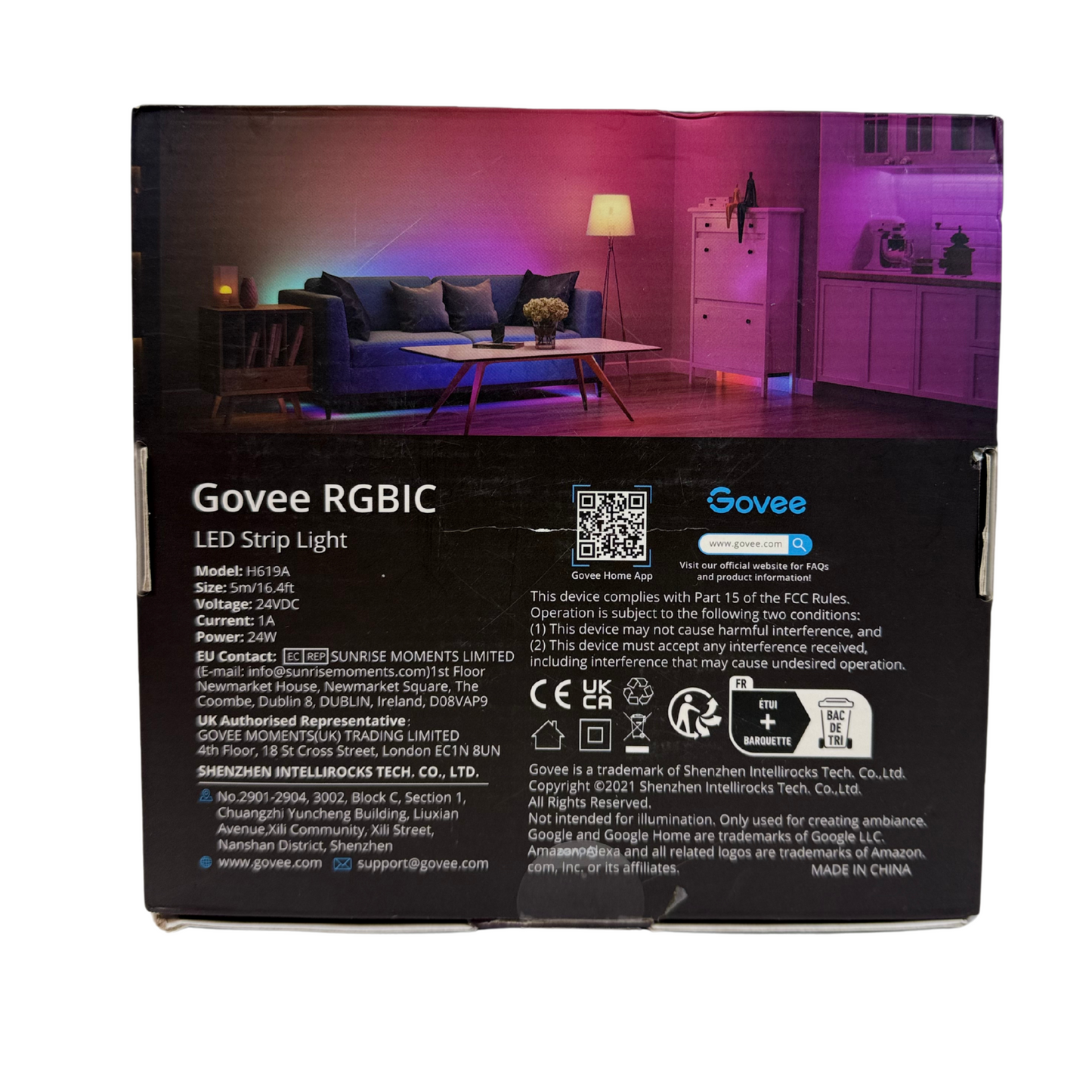 RGBIC LED Strip Lights 16.4ft/5m, Smart Color Changing LED Lights, Works with Alexa & Google, Music Sync, App & WiFi Control
