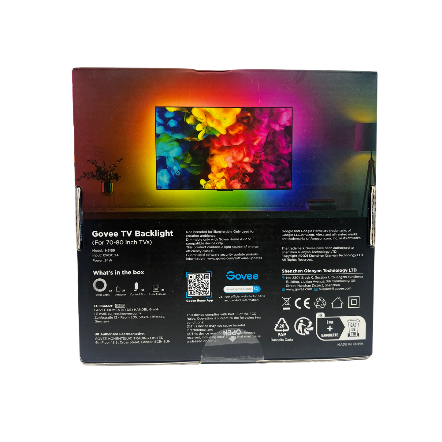 Govee TV LED Backlight for 70-80 Inch TVs - Smart RGBIC Strip