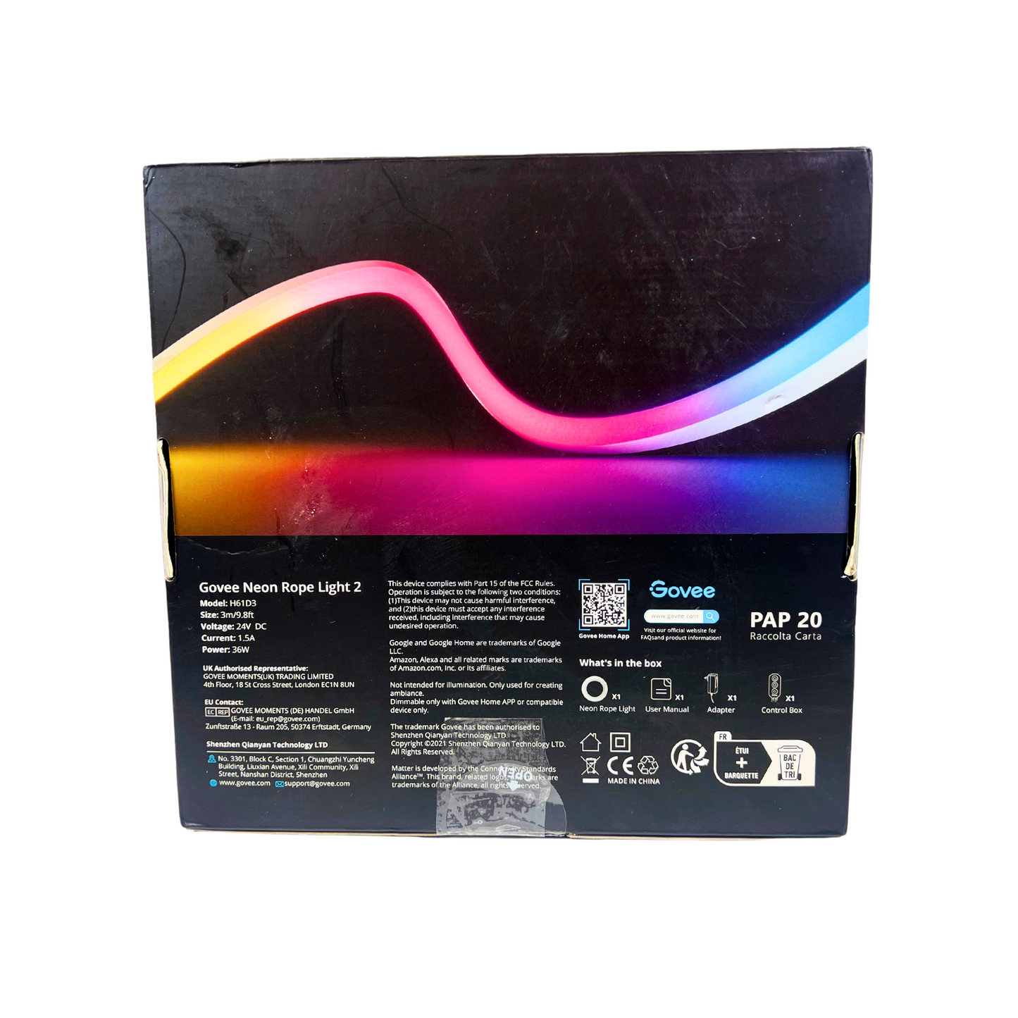 Govee Neon Lights - RGBIC Neon Rope Light (9.8ft) for Bedroom and Wall Decor with Matter, Alexa, and Google Assistant | White