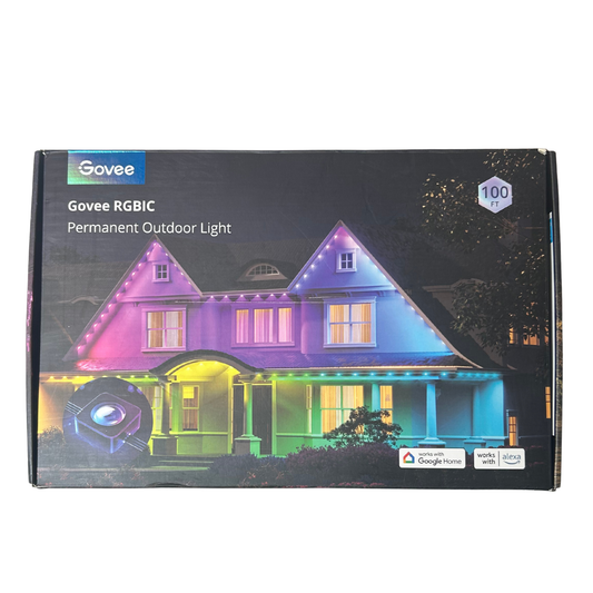 Govee Smart RGBIC Outdoor LED Lights – 100ft, 72 LEDs, Waterproof, 75 Scene Modes, Voice Control