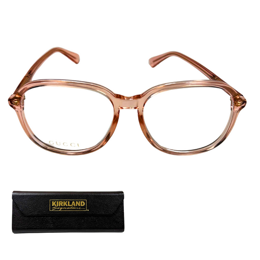 Branded Transparent Pink Acetate Frames, Unisex - GG0259O 005 Eyeglasses