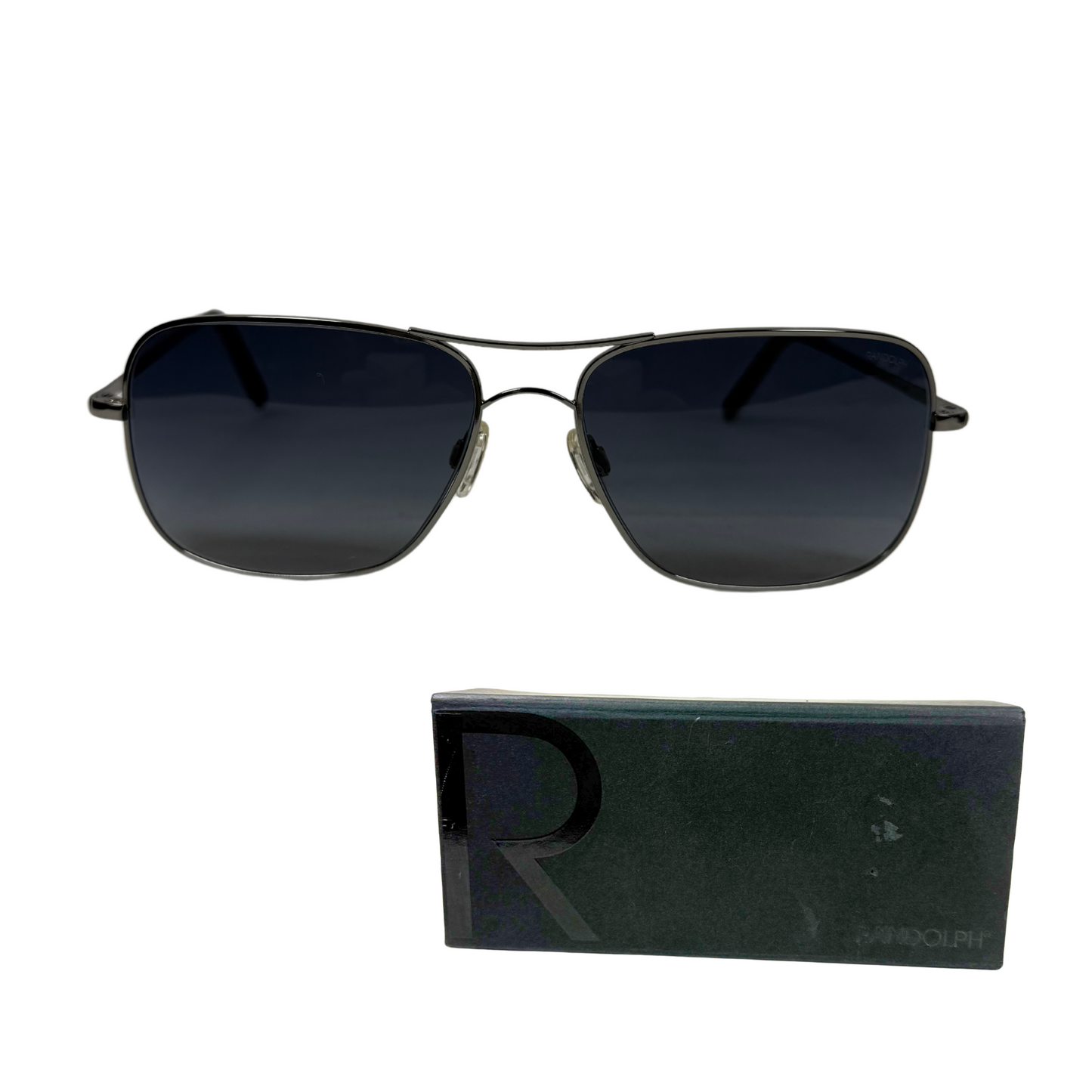Gunmetal Aviator Sunglasses – 63mm Blue Mirror Lenses, Handcrafted American Eyewear
