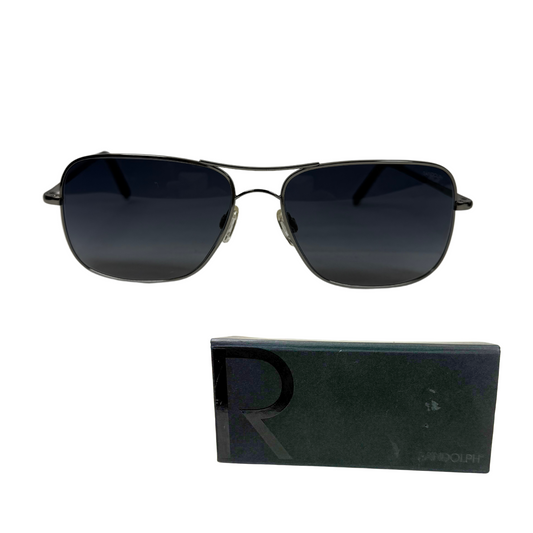 Gunmetal Aviator Sunglasses – 63mm Blue Mirror Lenses, Handcrafted American Eyewear