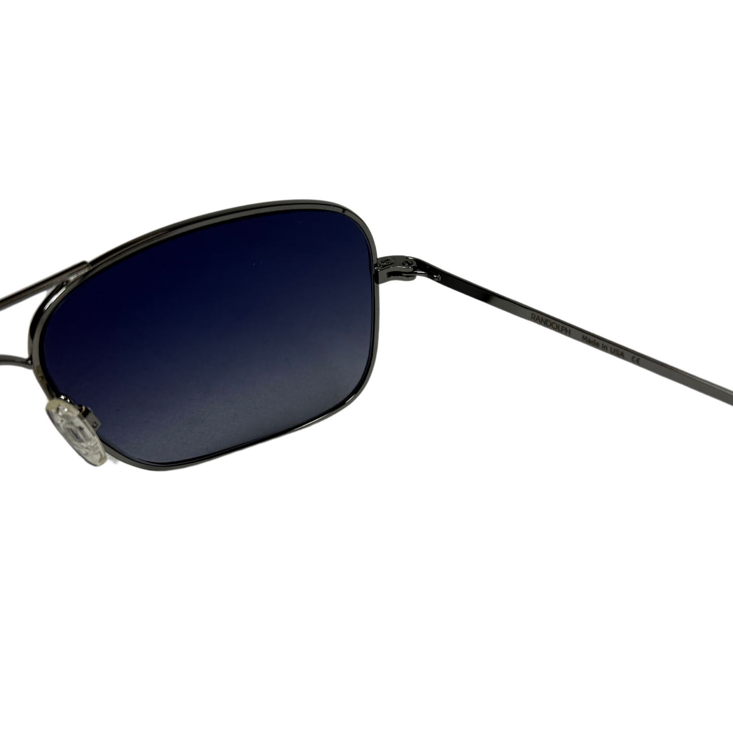 Gunmetal Aviator Sunglasses – 63mm Blue Mirror Lenses, Handcrafted American Eyewear