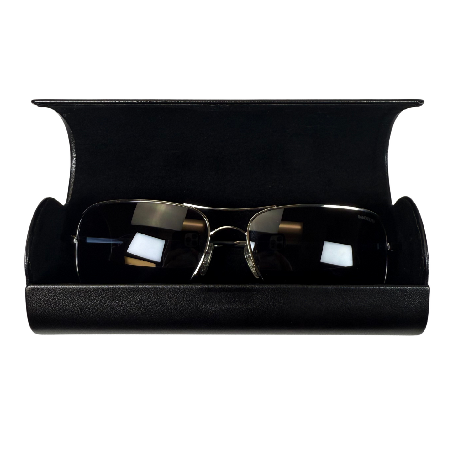 Gunmetal Aviator Sunglasses – 63mm Blue Mirror Lenses, Handcrafted American Eyewear