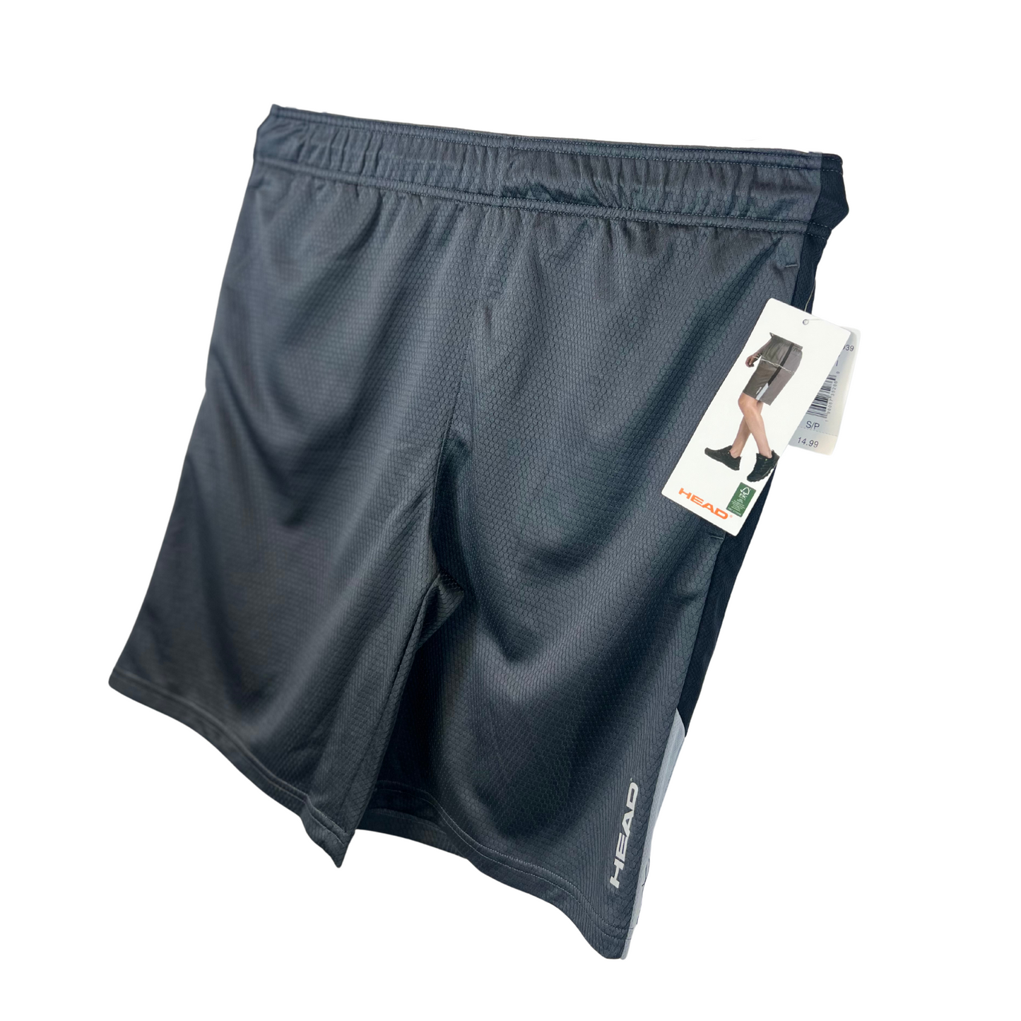Men's Active Shorts, Size S, Grey and Black