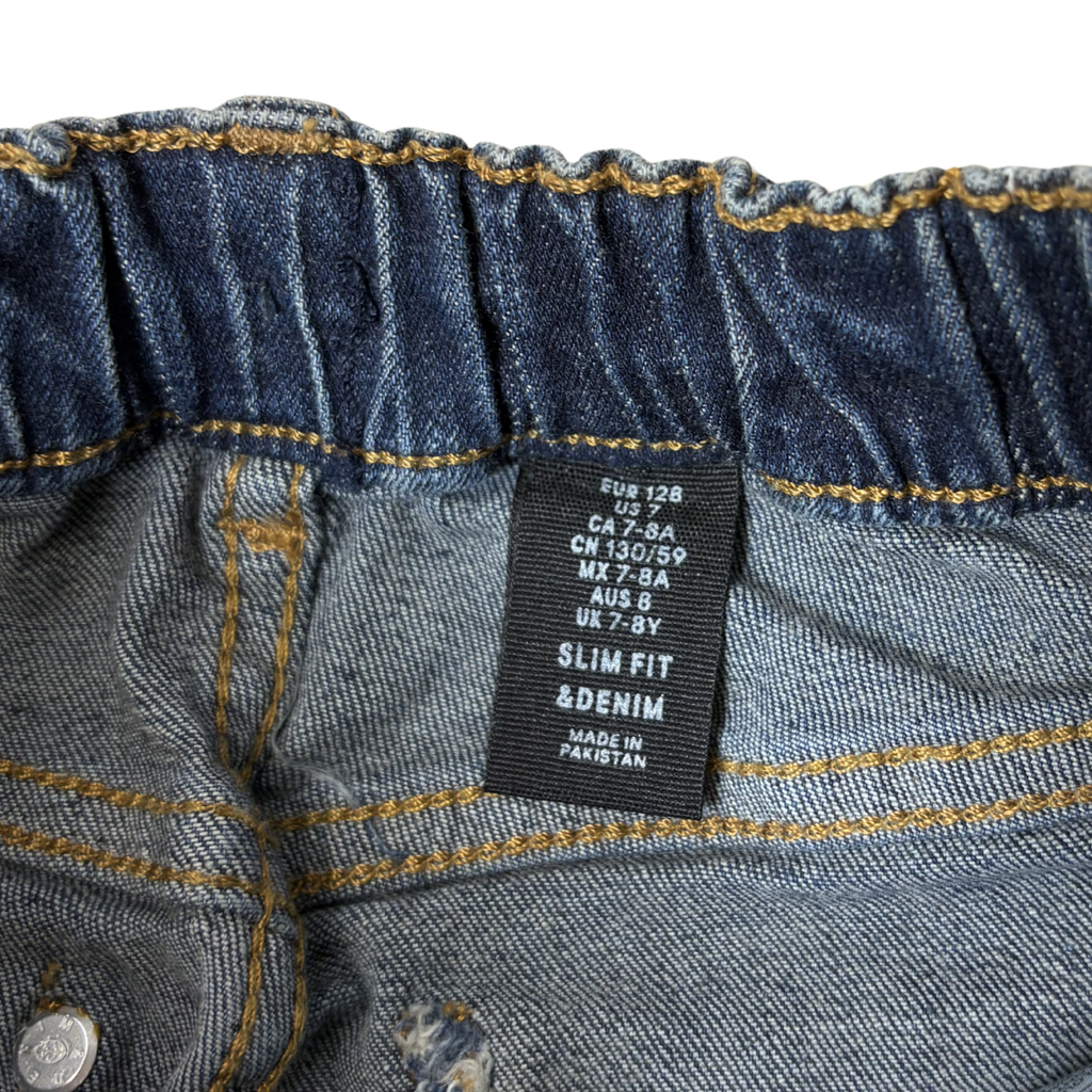Boys Blue Slim Fit Jeans – Size 7 – Adjustable Waist
