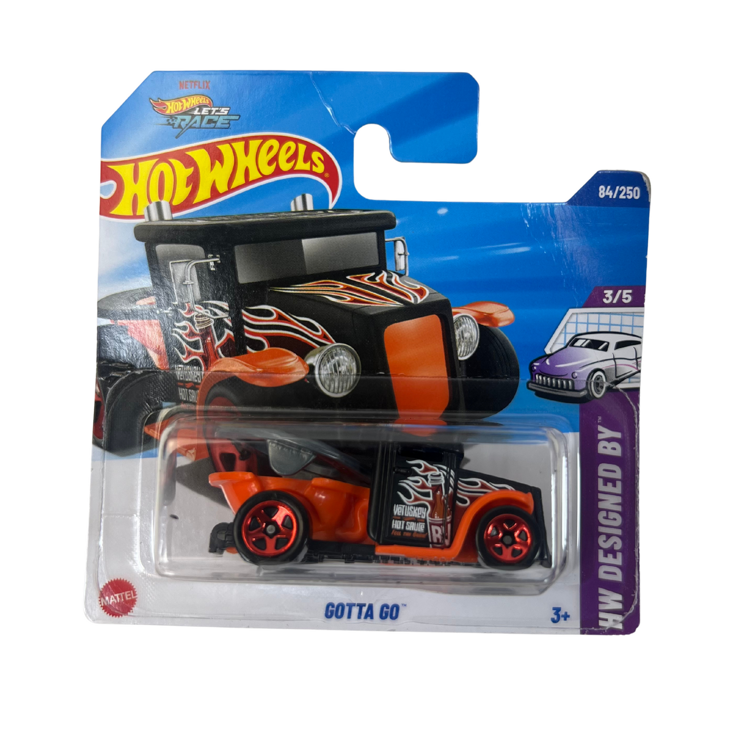 Hot Wheels Gotta Go 1:64 HW Designed 3/5 Black/Orange 84/250