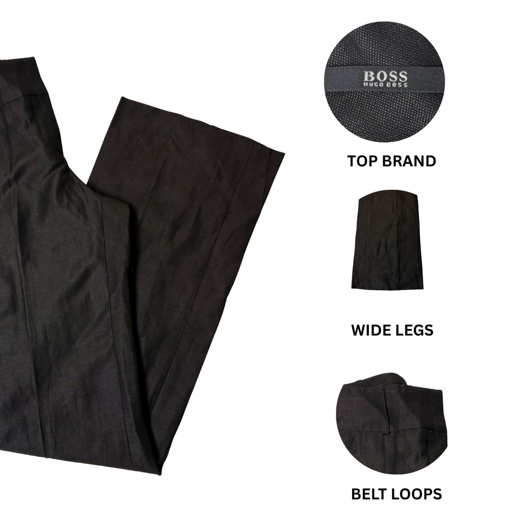 Women’s Brown Pants – Size 6 – Wool Linen Blend