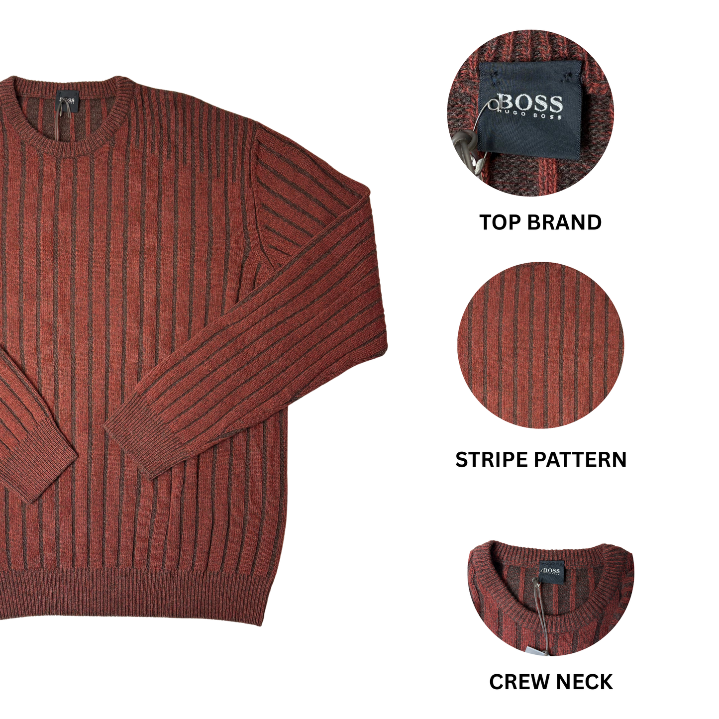 Men’s Dark Red Wool Blend Sweater Size XXL