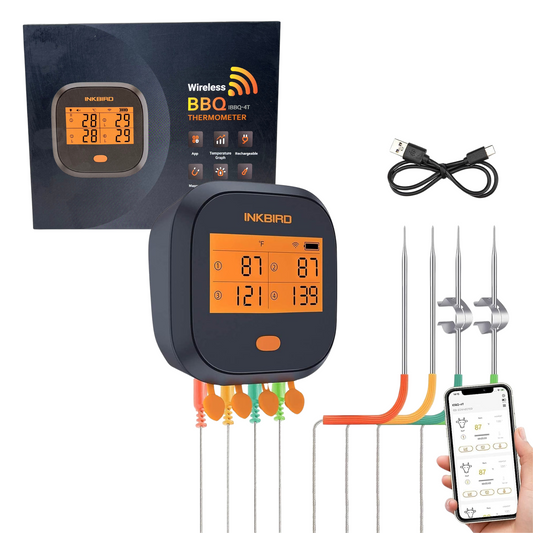 INKBIRD WiFi Wireless Meat Thermometer IBBQ-4T with 4 Color Probes