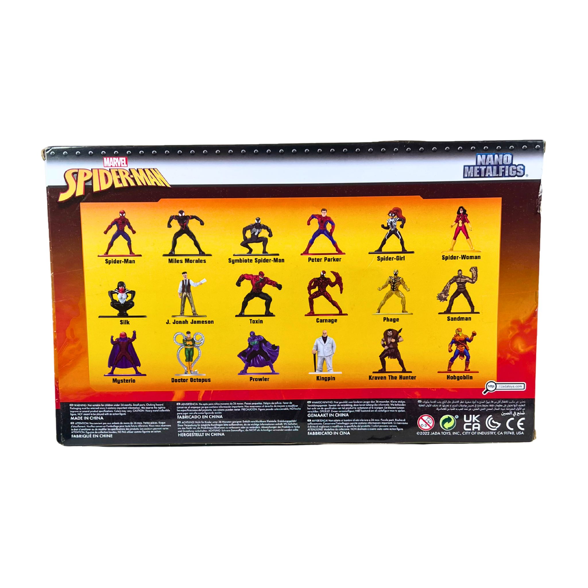 Jada Toys Marvel Spider-Man Series 8 18-Pack Die-Cast Figures Nano MetalFigs