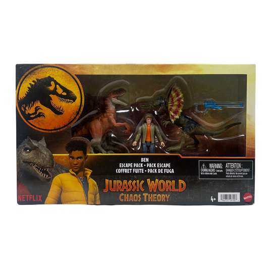 Chaos Theory Ben Escape Dinosaur Figure Pack – 3.75-Inch Scale Figures with Accessories