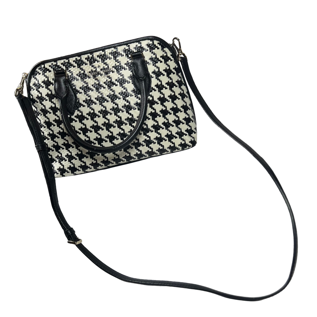 Pre-loved Darcy Small Satchel – Straw & Leather Trim, 4.5" W x 8" H x 11" D