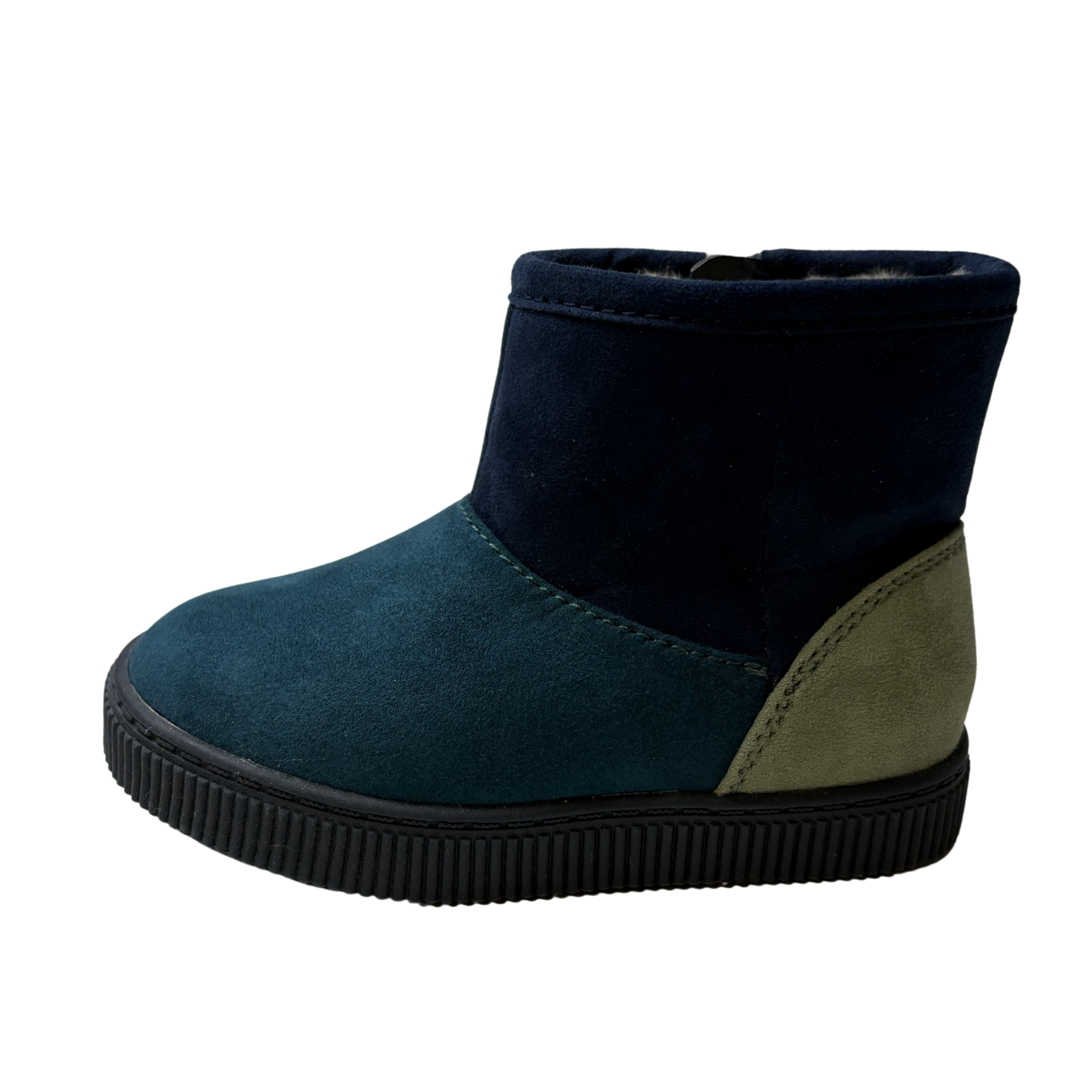 Kids Navy Blue & Green Boots – Size 7