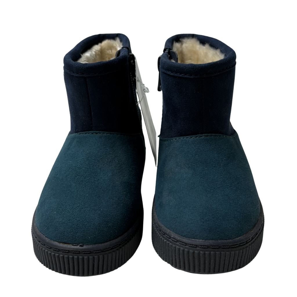 Kids Navy Blue & Green Boots – Size 7