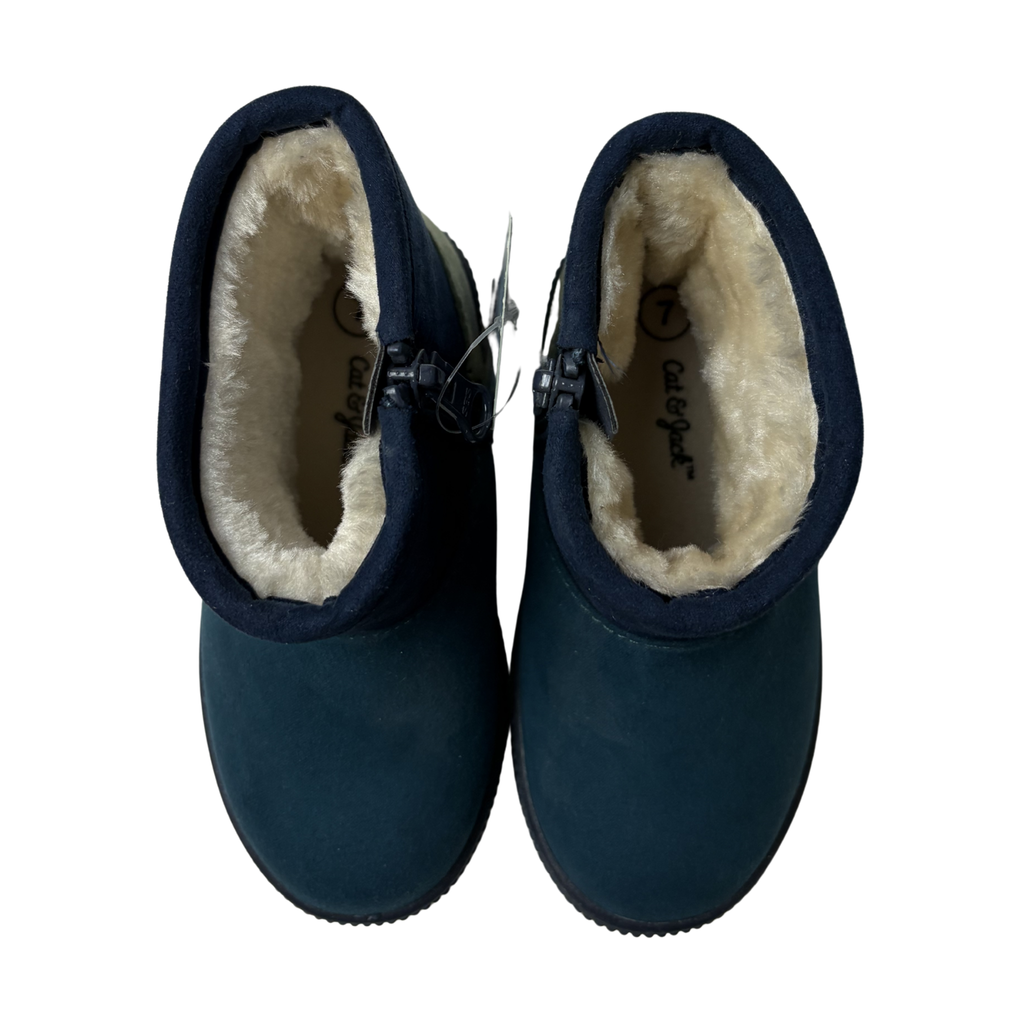 Kids Navy Blue & Green Boots – Size 7