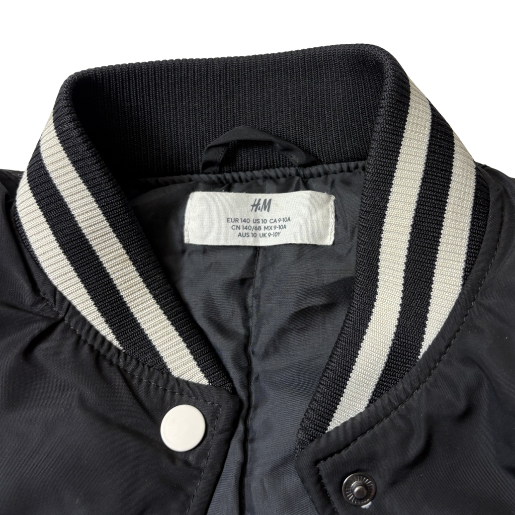 Kids Black Motorsport Bomber Jacket – Size 9-10 Years