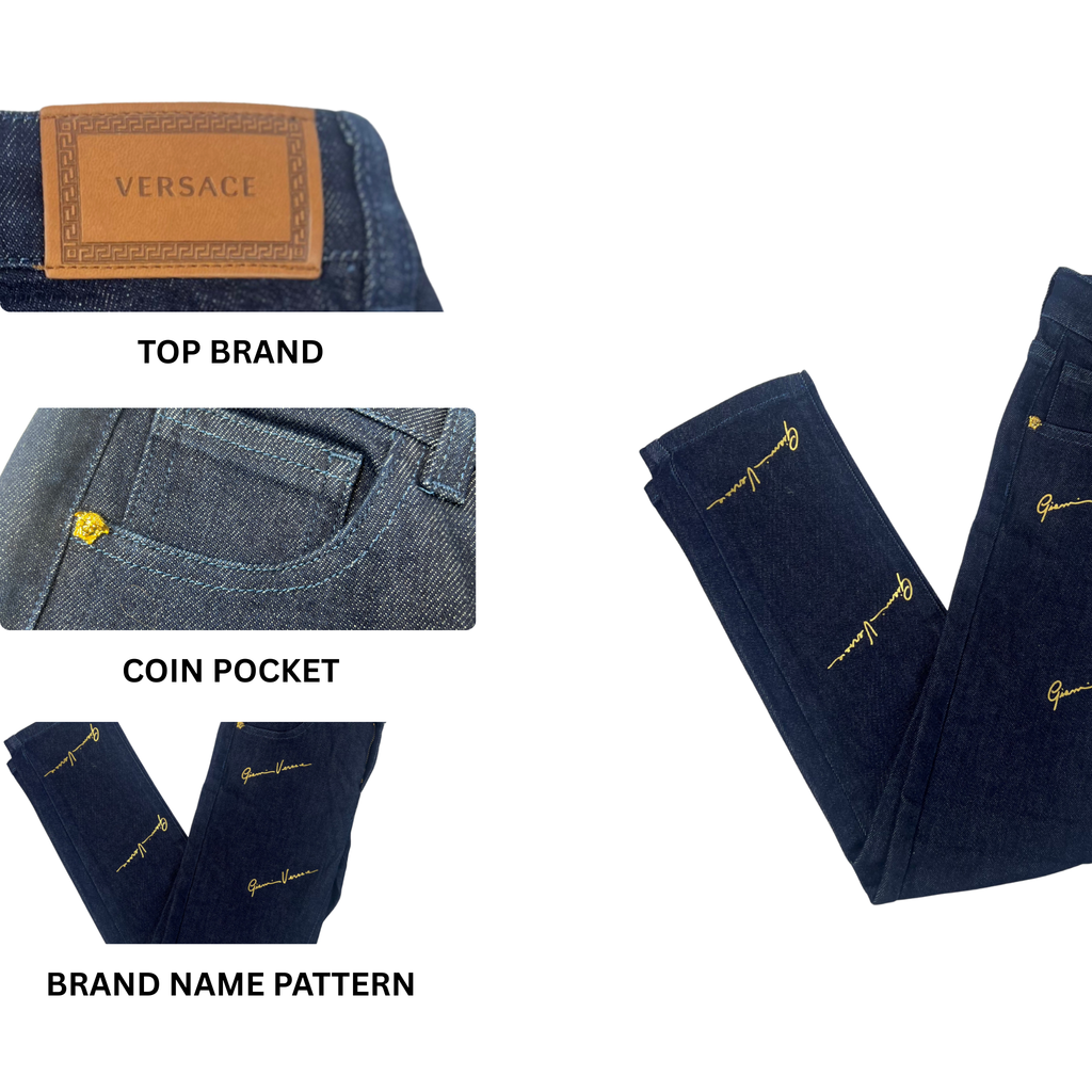 Kids Elegant Blue and Gold Long Pants – Size 8A (128 cm)