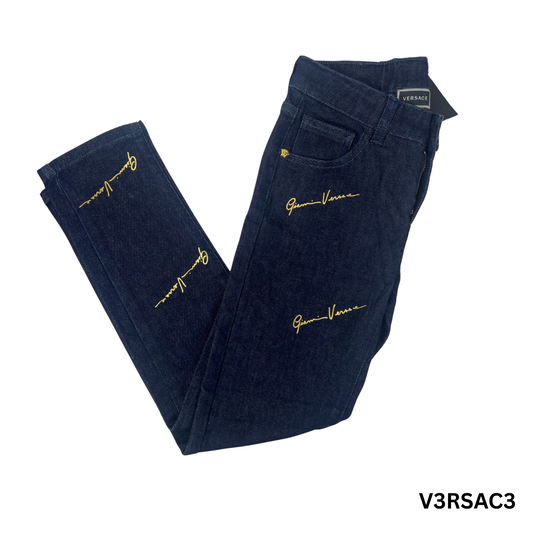 Kids Elegant Blue and Gold Long Pants – Size 8A (128 cm)