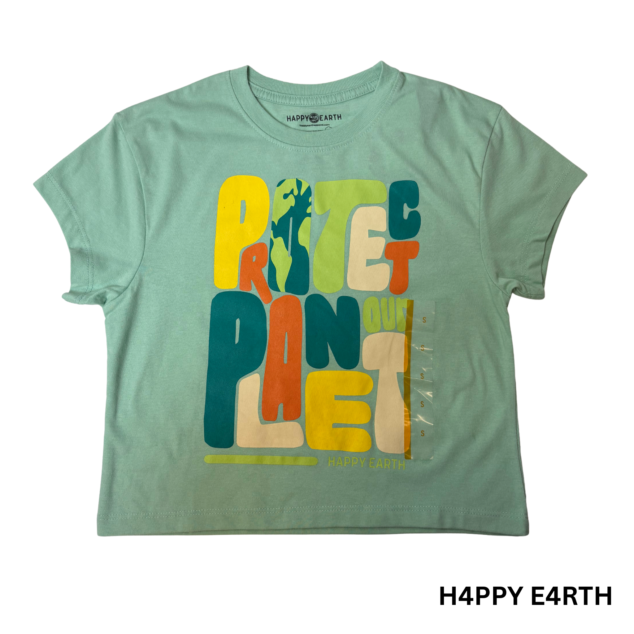 Kids Green Protect Our Planet T-Shirt - S