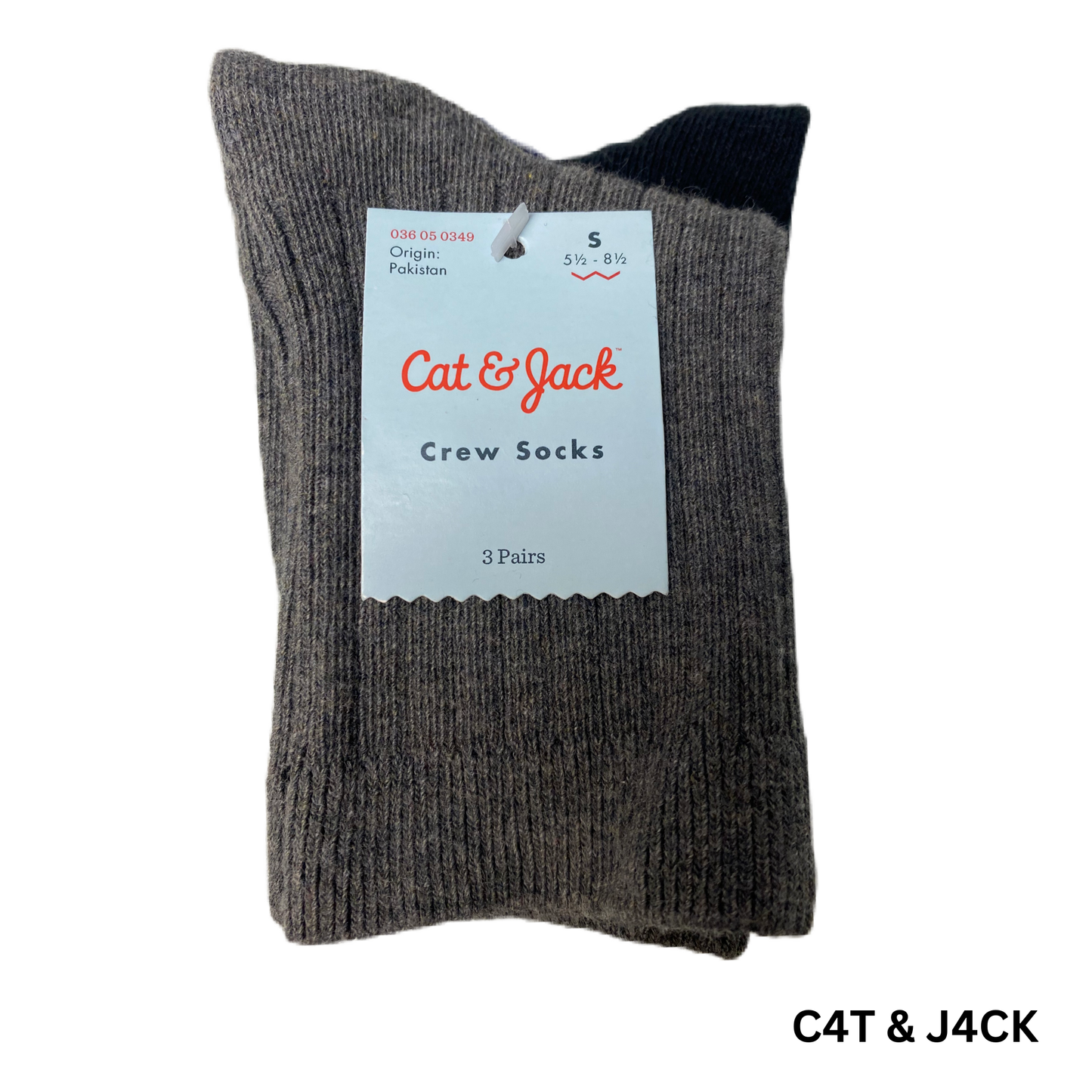 Kids unisex 3-Pack Multicoloured Dress Crew Socks - S (5-8)