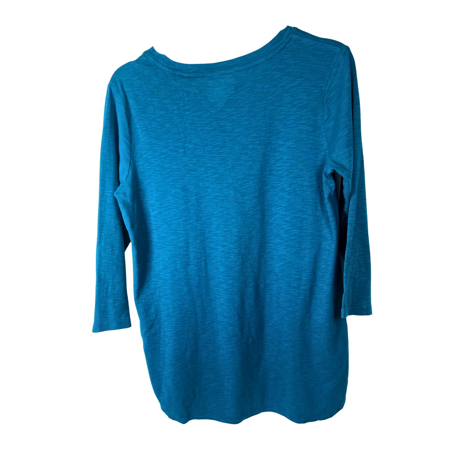 Women’s Cotton Slub 3/4 Sleeve Tee – Blue, Size L