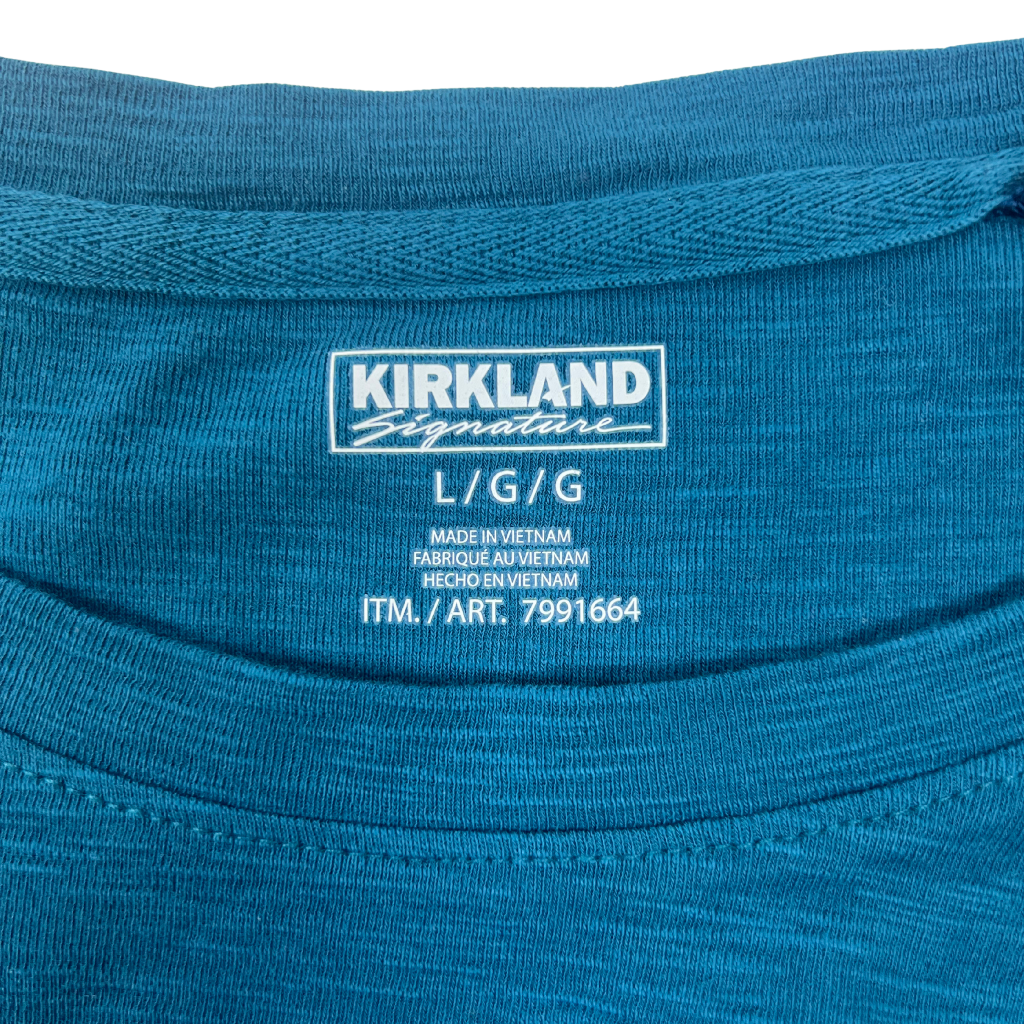Women’s Cotton Slub 3/4 Sleeve Tee – Blue, Size L