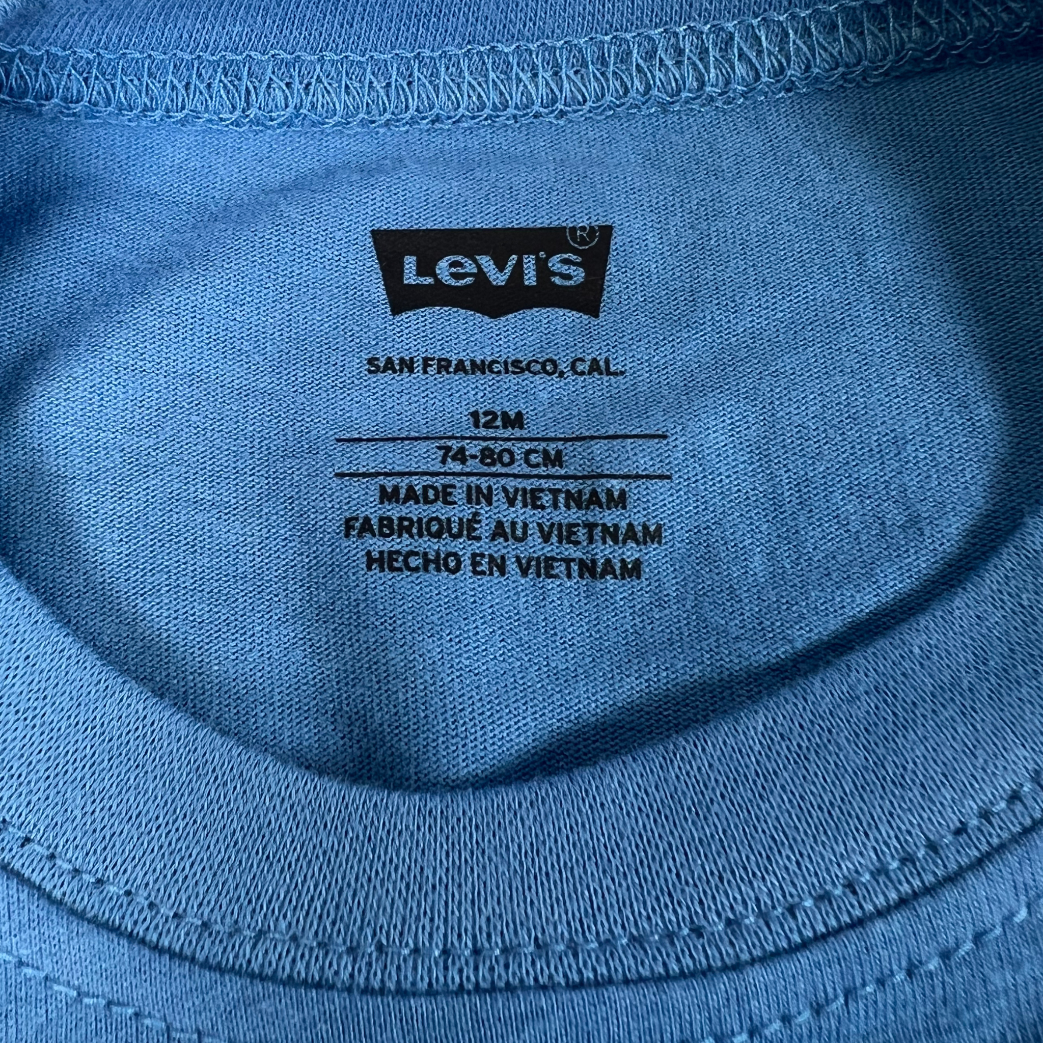 Baby Boy 2-Piece Outfit Set – Blue T-Shirt & Grey Shorts – 12 Months