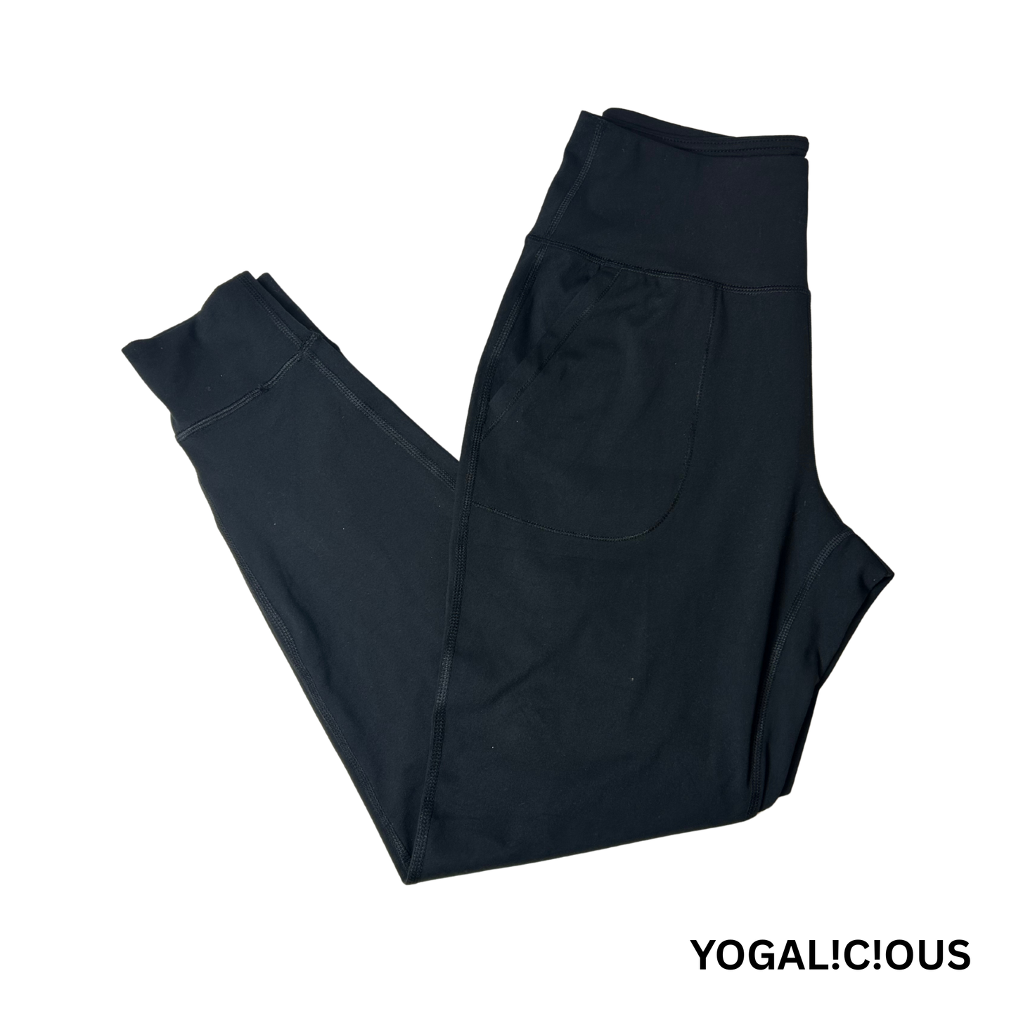 Lux Namaste Flow Jogger – Women’s Black Stretch Yoga Pants – Size S