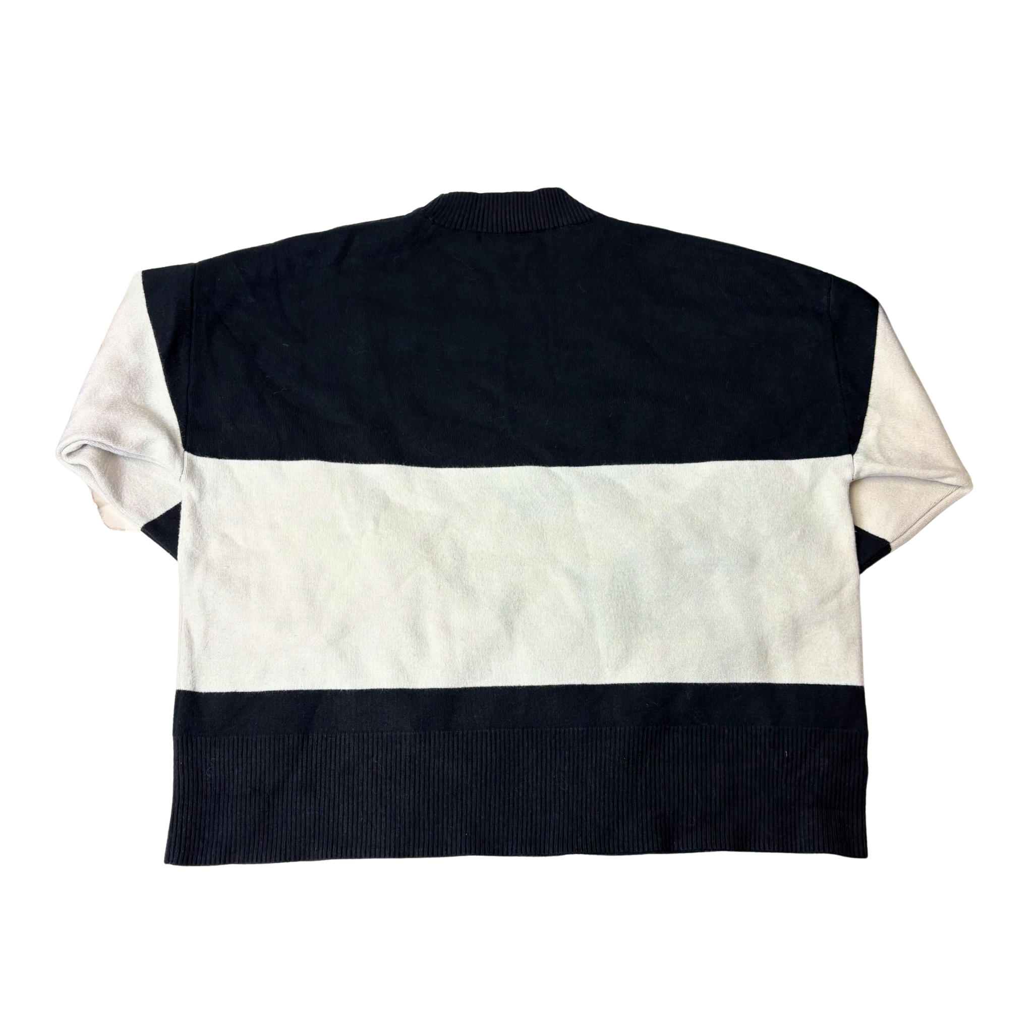 Women’s Black & White Round Neck Sweater – Size XS