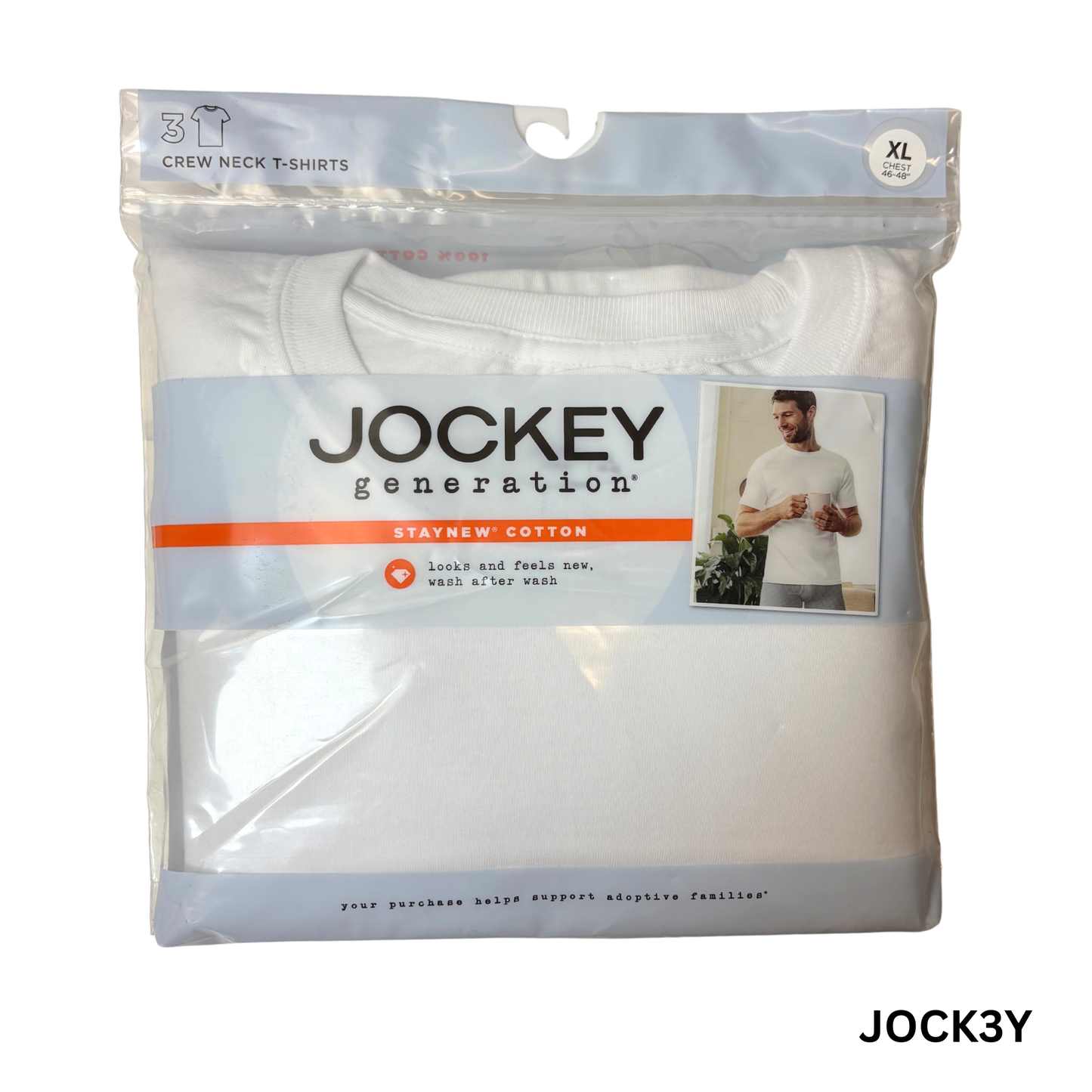 Men’s 3-Pack White Crew Neck T-Shirts – Size XL