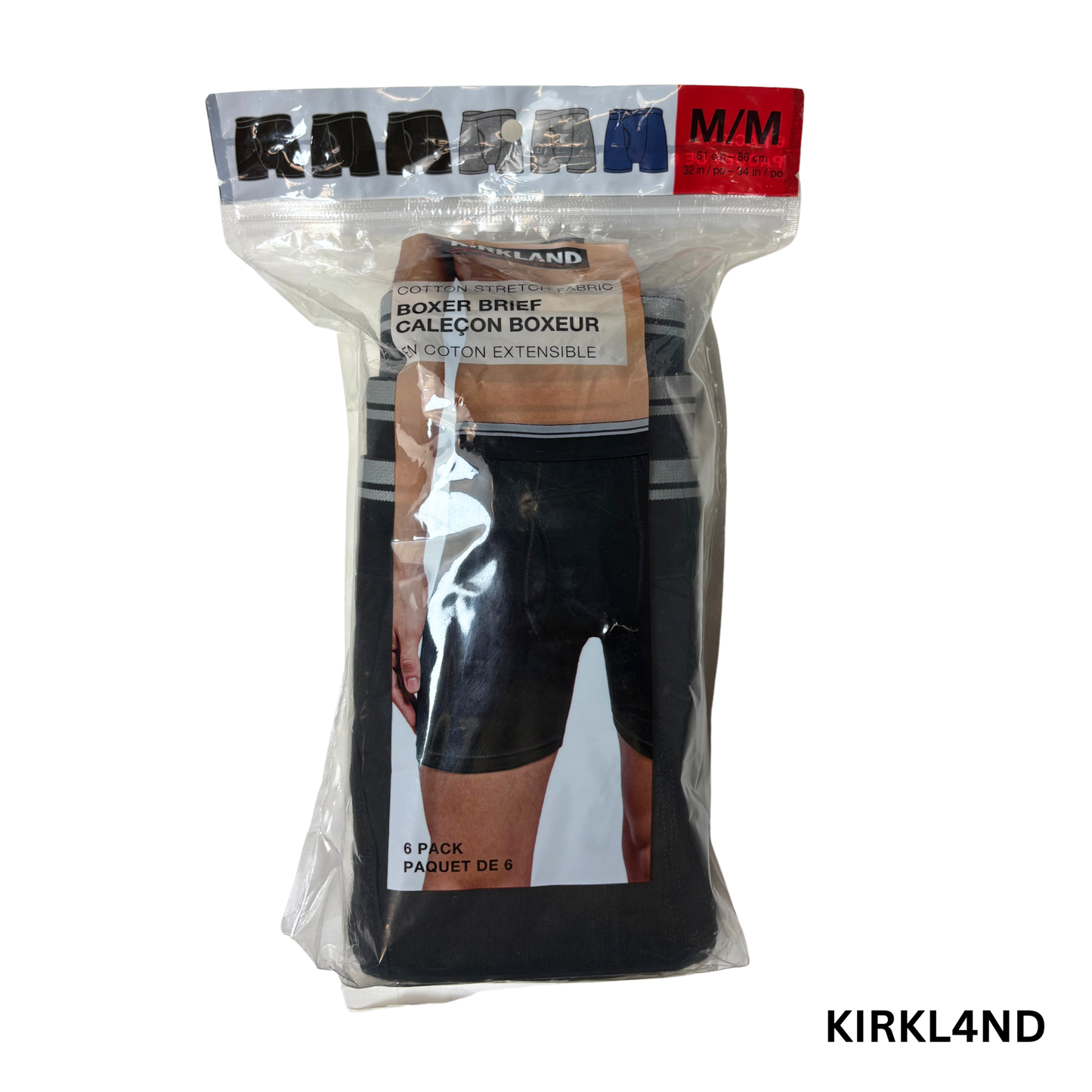 Men’s 6-Pack Cotton Stretch Boxer Briefs Size M