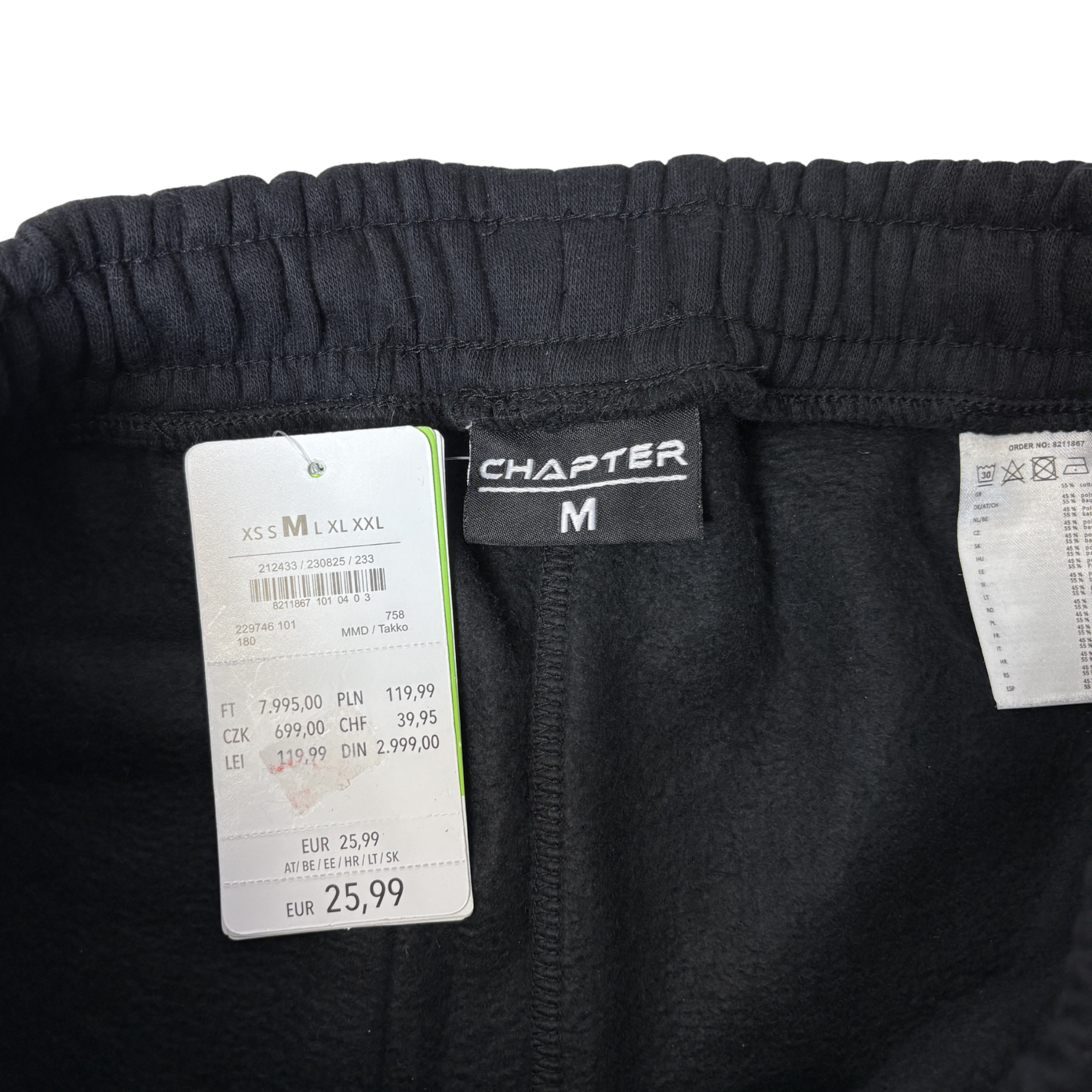 Men’s Black Sweatpants – Size M – Cotton Blend