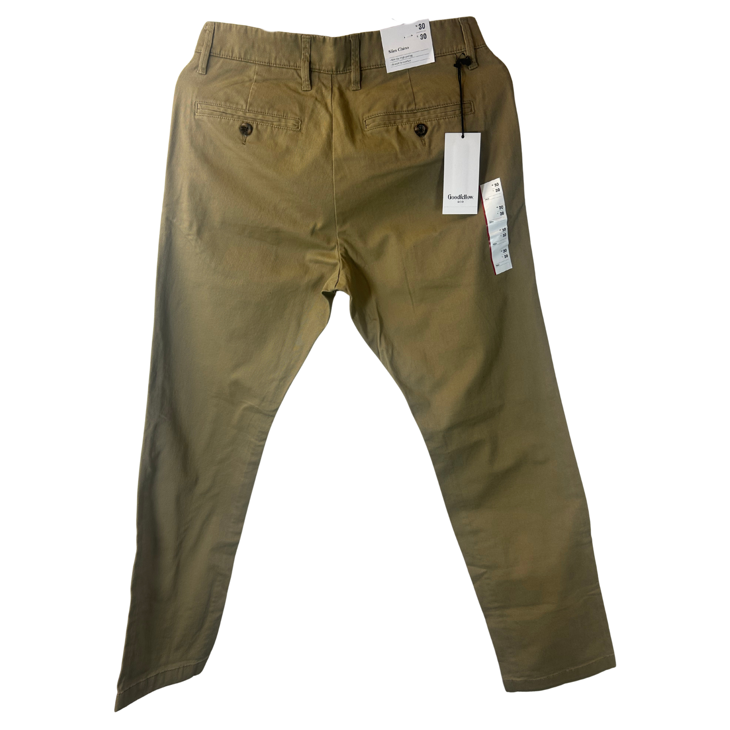 Men’s Slim Chino Pants – Every Wear Style – 30W x 30L – Dark Khaki