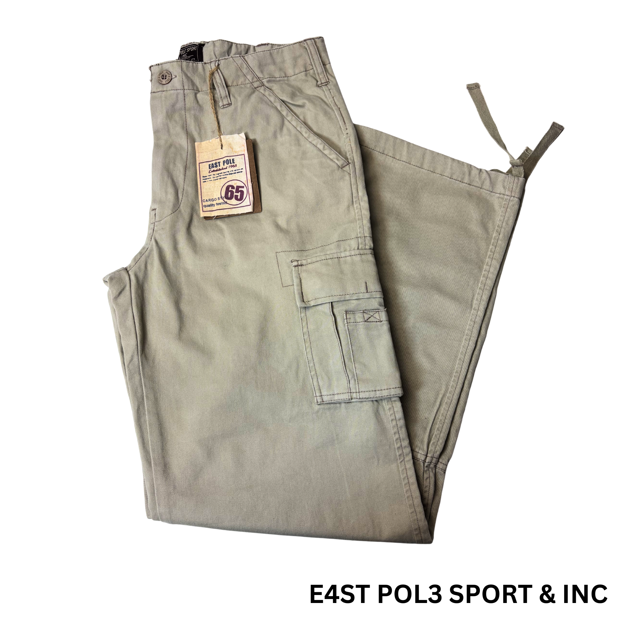 Men’s Khaki Cargo Pants – Size 44 (34 US) – 100% Cotton