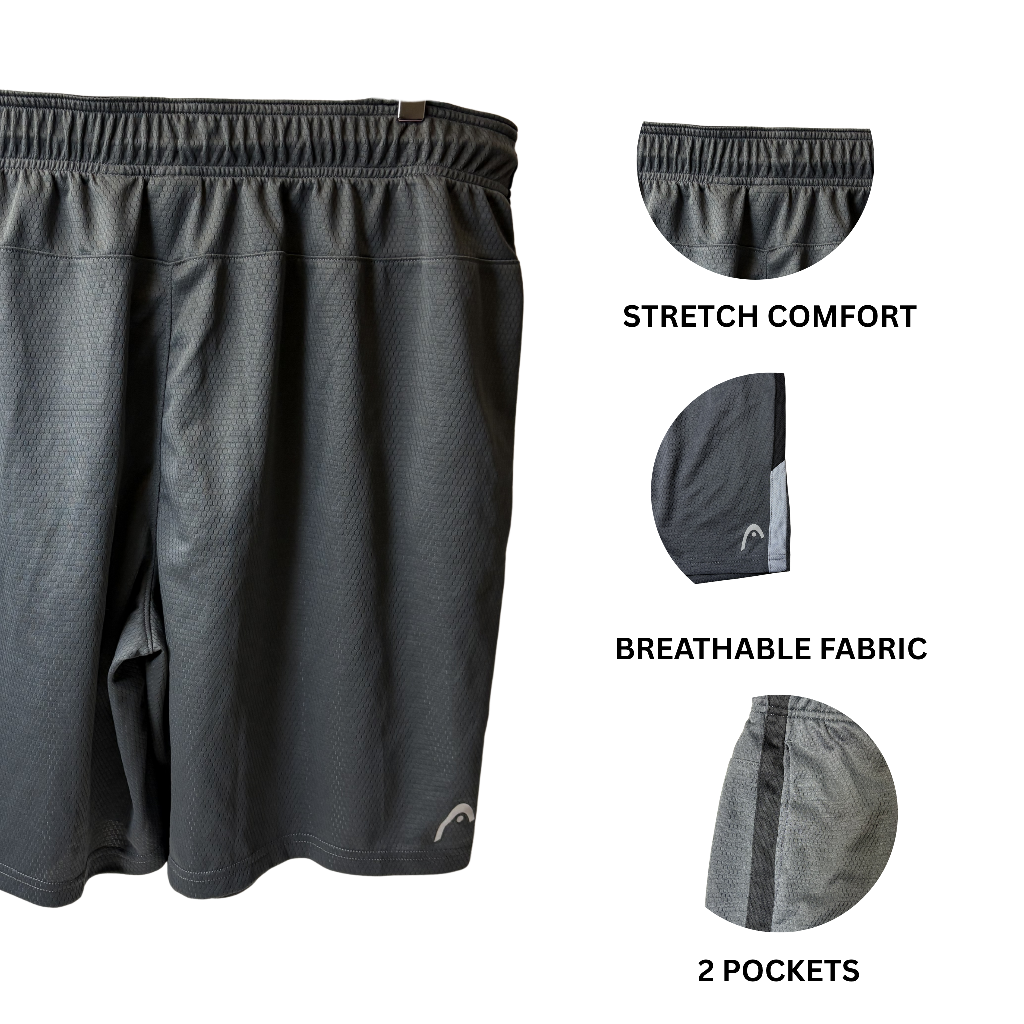 Men’s Lightweight Athletic Performance Shorts – Size XXL – 100% Polyester