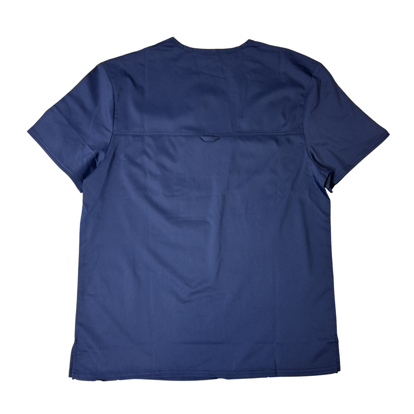 Men’s Navy Chest Pocket V-Neck Scrub Top – Size M