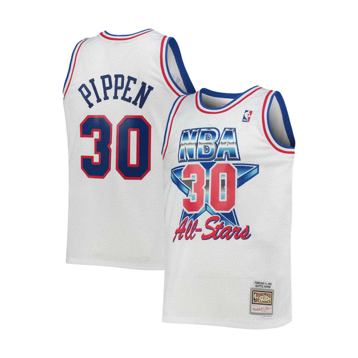 Men’s White Hardwood Classics 1992 All-Star Swingman Jersey – Scottie Pippen, Size 4XLT