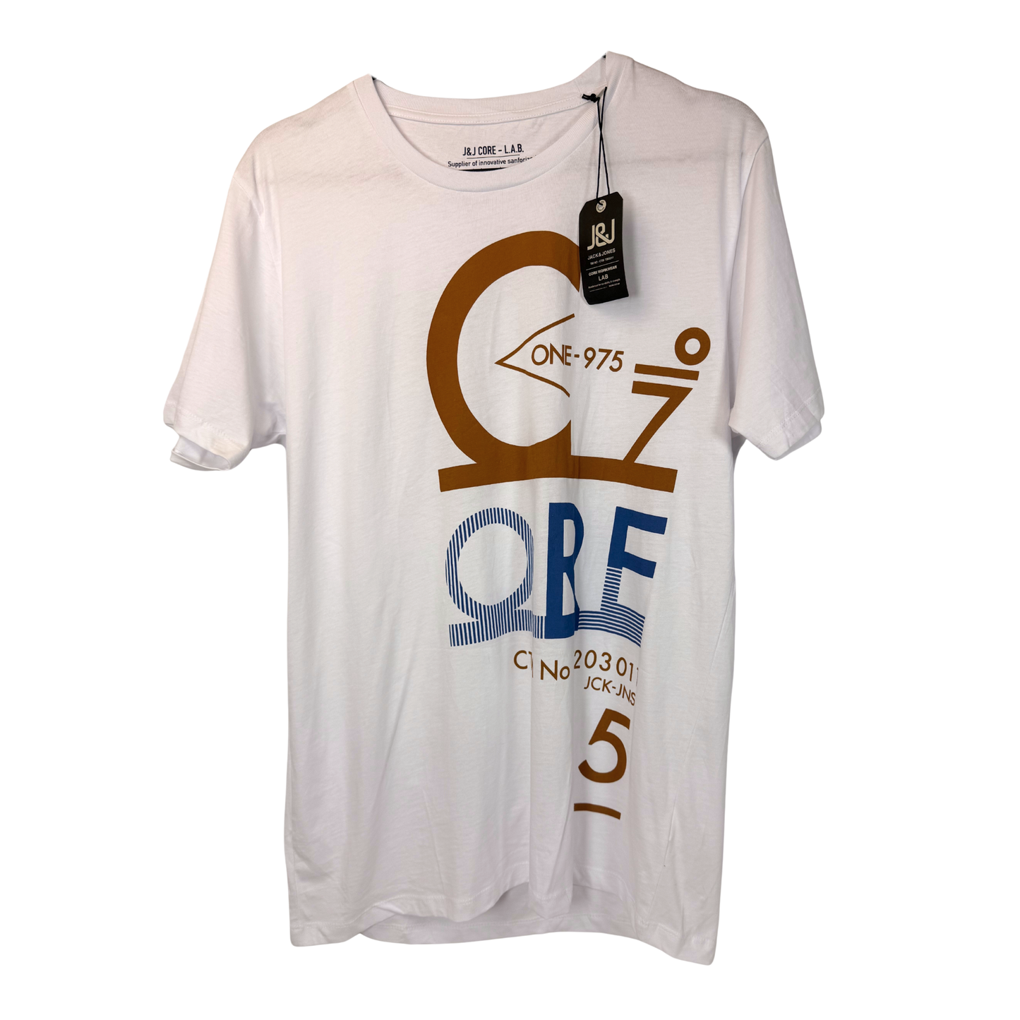 Men’s Slim Fit T-Shirt – Optical White Short Sleeve Core Tee (Size XL)