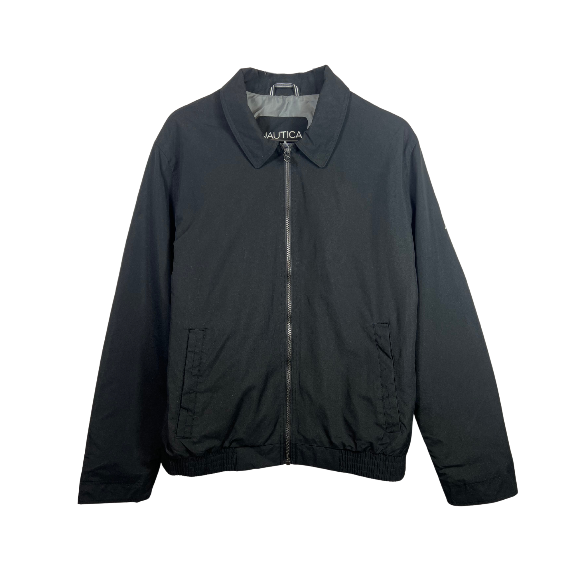 Men’s Water & Wind Resistant Lightweight Full-Zip Jacket - Black, Large