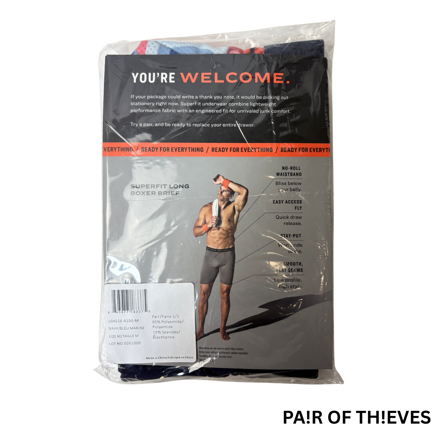 Men’s 2-Pack Superfit Long Boxer Briefs Size M