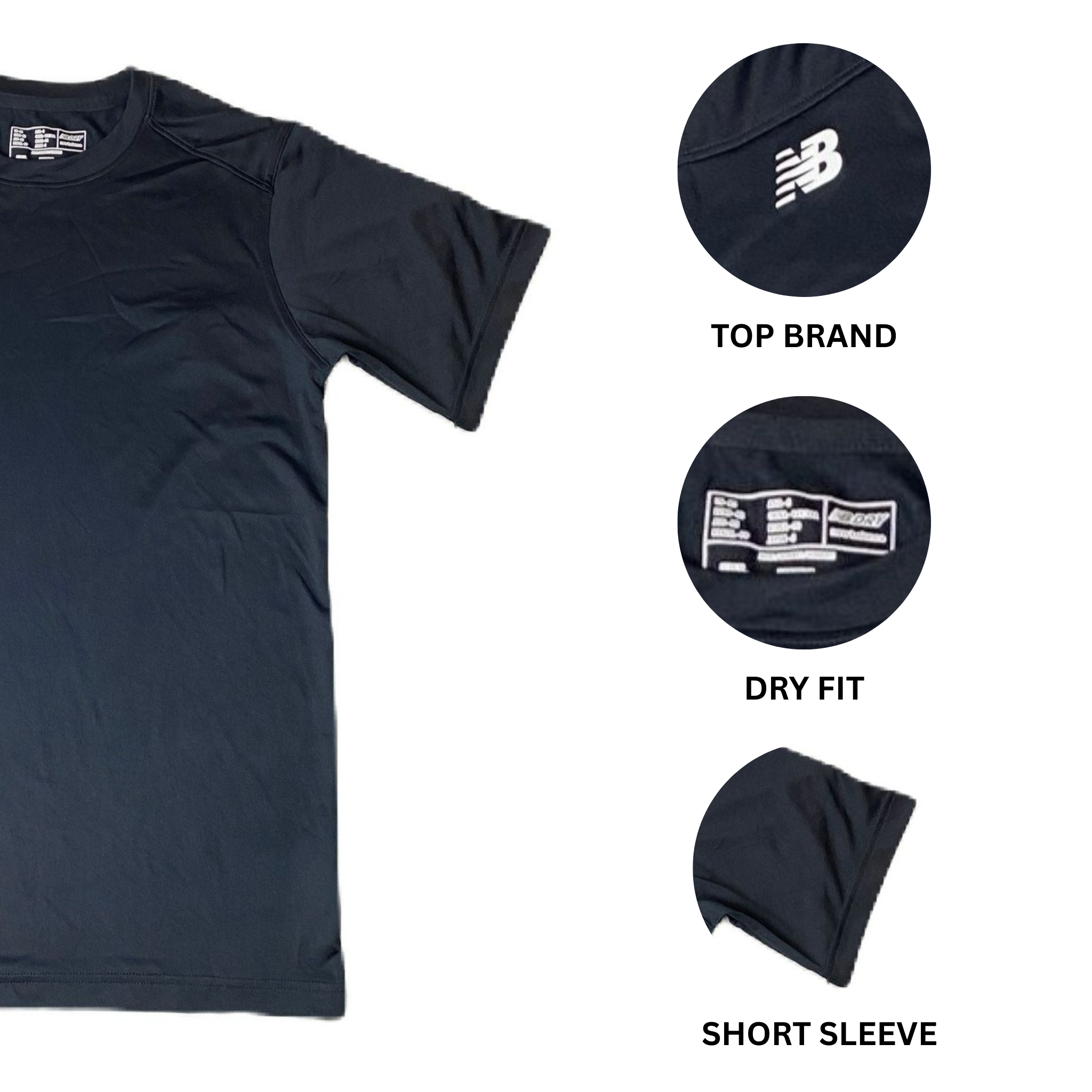 Men's Black Active T-Shirt - XS