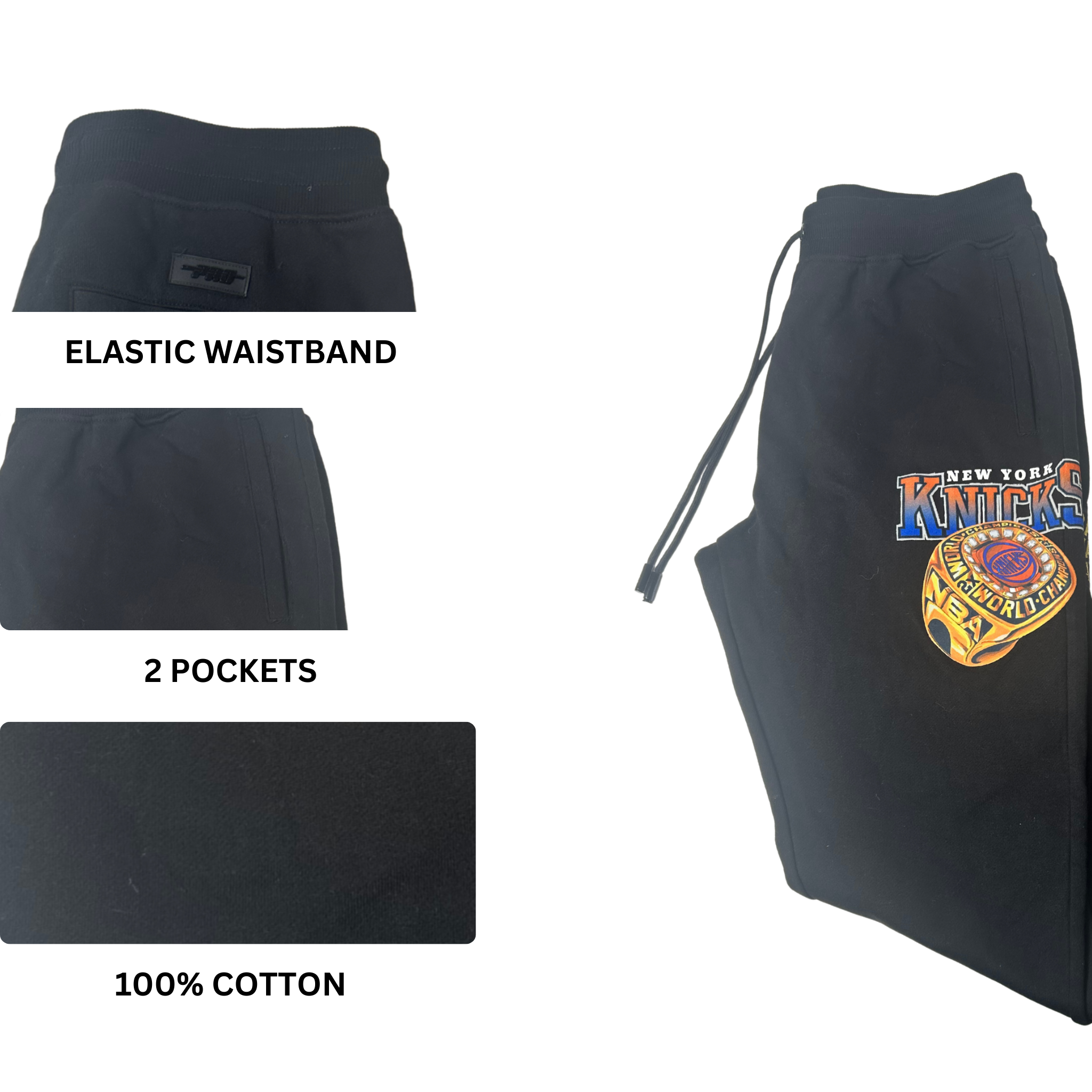 Men’s Black Champ-Style Joggers – Size L | Comfortable Athletic Fit