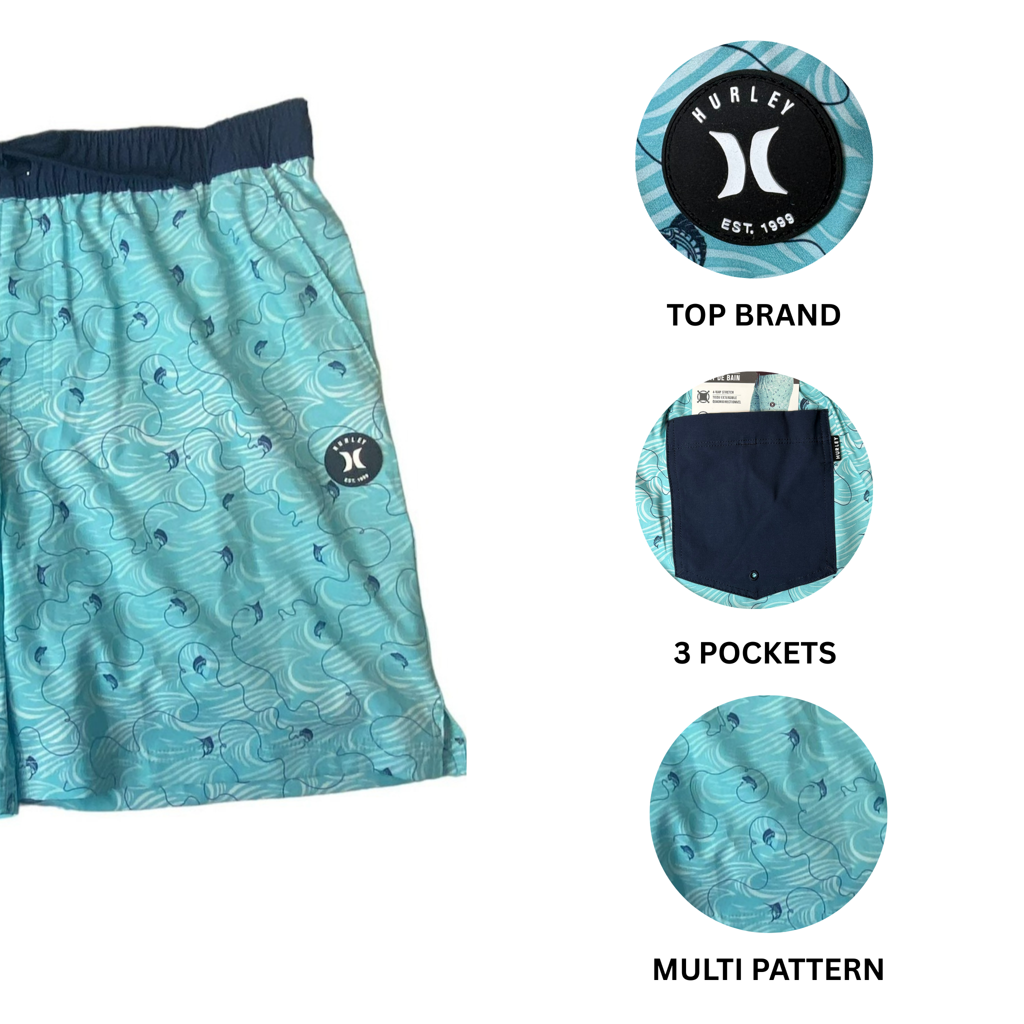 Men's Blue Wave Swim Shorts - XL