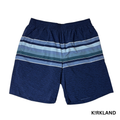 Men's Blue Zipper Back Pocket Swim Short